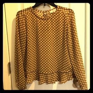 LOFT Sheer Patterned Blouse